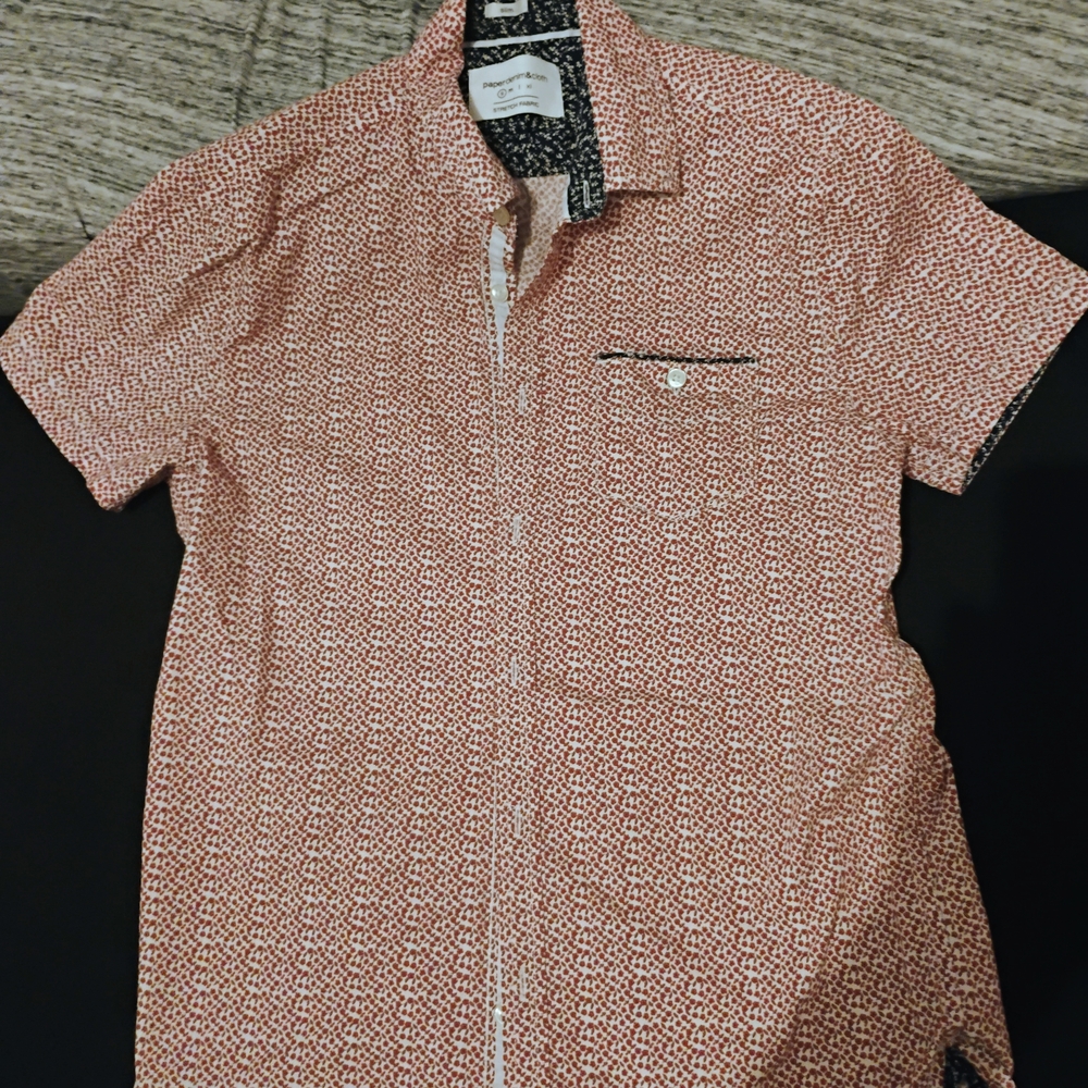 Men's Red Patterned Shirt